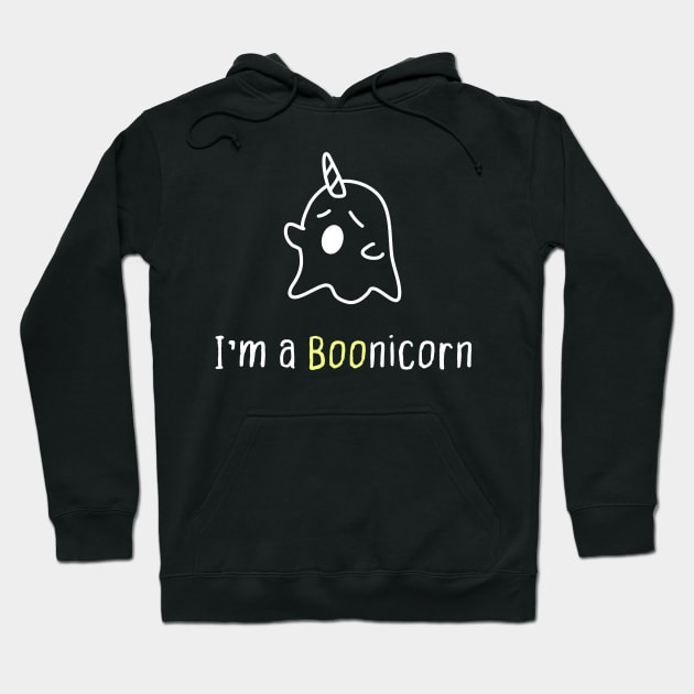 Ghost Unicorn Funny Halloween Cute Boonicorn Undead Children Joke Hoodie by Kibo2020